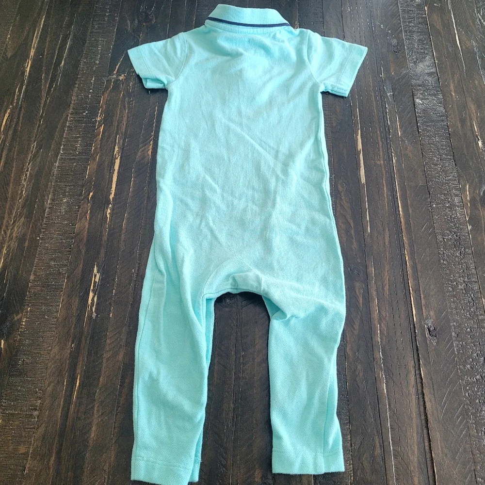 The Children's Place Aqua Polo Romper Boys Size 9-12 Months